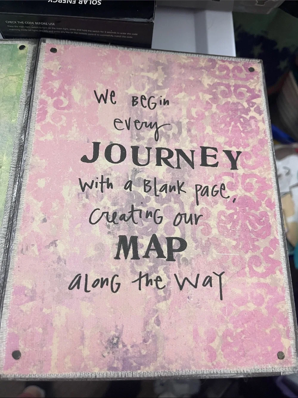 Demdaco Green and Pink Inspirational Wall Plaque Set